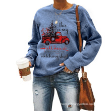 Wholesale cheap women custom casual christmas crewneck pullover sweatshirt for amazon